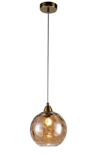 Светильник подвесной Memoria V000089 Indigo коричневый 1 лампа, основание бронзовое в стиле классический шар выдувное фото 4