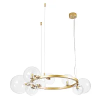 Люстра подвесная Vincent A7790SP-10GO Arte Lamp прозрачная на 10 ламп, основание золотое в стиле современный шар