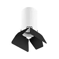 Светильник накладной Rullo R436437 Lightstar чёрный белый 1 лампа, основание белое в стиле хай-тек круглый