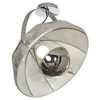 Светильник потолочный Klamath LSP-0557-C Lussole серебряный серый белый 1 лампа, основание серое в стиле лофт 