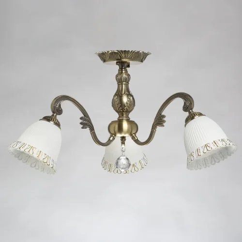 Люстра потолочная Ариадна 105010603 DeMarkt белая на 3 лампы, основание бронзовое в стиле классический  фото 2