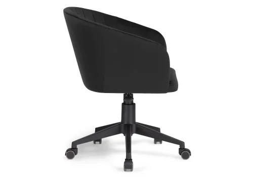 Компьютерное кресло Тибо 1 черный / черный 518302 Woodville, чёрный/велюр, ножки/пластик/чёрный, размеры - *900***600*600 фото 3