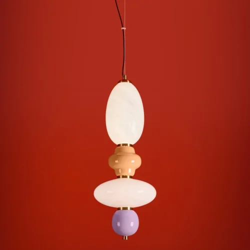 Светильник подвесной LED Solare FR5594PL-L15B Freya белый разноцветный на 1 лампу, основание чёрное в стиле мемфис современный фото 3 Светильник подвесной LED Solare FR5594PL-L15B Freya белый разноцветный на 1 лампу, основание чёрное в стиле мемфис современный фото 3