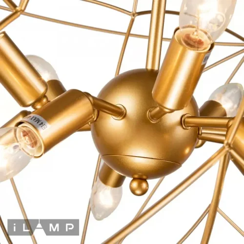 Люстра подвесная Element 8777-800 GL iLamp золотая на 10 ламп, основание золотое в стиле современный  фото 4