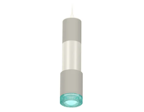 Светильник подвесной XP7423002 Ambrella light серый голубой 1 лампа, основание серое в стиле хай-тек современный трубочки