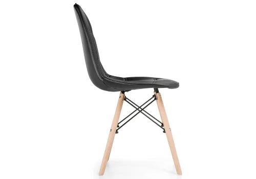 Деревянный стул Kvadro black 15011 Woodville, чёрный/искусственная кожа, ножки/массив бука дерево/натуральный, размеры - ****450*520 фото 2