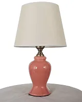 Настольная лампа Lorenzo E 4.1 P Arti Lampadari бежевая 1 лампа, основание розовое керамика в стиле классический 