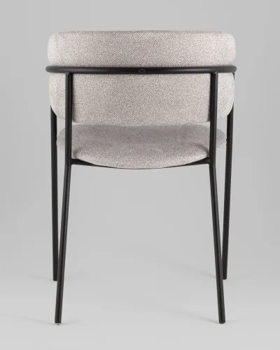 Кресло Нэлли New, буклированный велюр серый УТ000039978 Stool Group, серый/букле, ножки/металл/чёрный, размеры - ***** фото 4