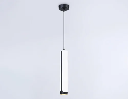 Светильник подвесной TN51608 Ambrella light белый 1 лампа, основание чёрное в стиле современный хай-тек трубочки фото 3