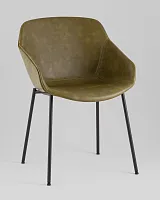 Стул Ashby, экокожа, зелёный, сиденье УТ000040852 Stool Group, зелёный/экокожа, ножки/металл/чёрный, размеры - *****