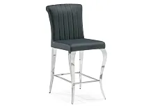 Полубарный стул Joan dark grey / steel 15387 Woodville, серый/велюр, ножки/металл/хром, размеры - ****470*640