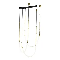 Светильник подвесной LED Strap SL6132.303.45 ST-Luce белый на 3 лампы, основание чёрное латунь в стиле минимализм 