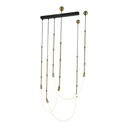 Светильник подвесной LED Strap SL6132.303.45 ST-Luce белый на 3 лампы, основание чёрное латунь в стиле минимализм 