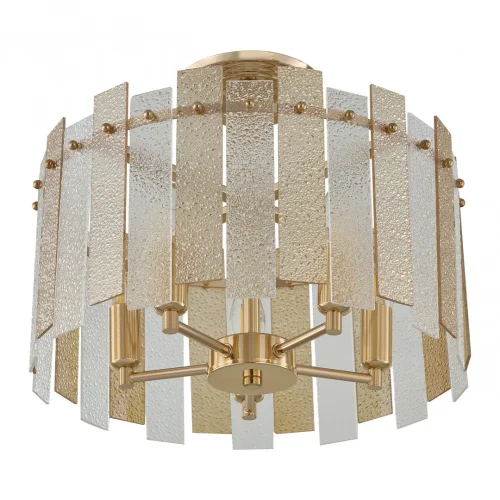 Люстра потолочная Sorrento-2109 372109/5/80/390 GD Arte Milano прозрачная янтарная на 5 ламп, основание золотое в стиле современный 