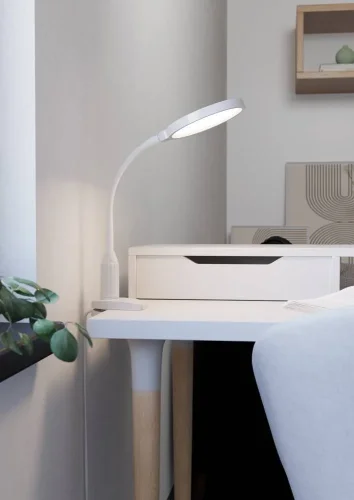 Настольная лампа LED Lauro 902177 Eglo белая на 1 лампу, основание белое металл в стиле современный фото 2