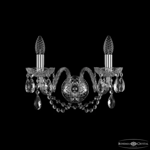 Бра 1402B/2/160 Ni Bohemia Ivele Crystal без плафона на 2 лампы, основание прозрачное никель в стиле классический sp