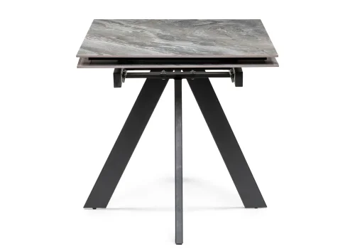 Керамический стол Невис 140(200)х80х76 оробико / черный 553537 Woodville столешница серая из керамика фото 7