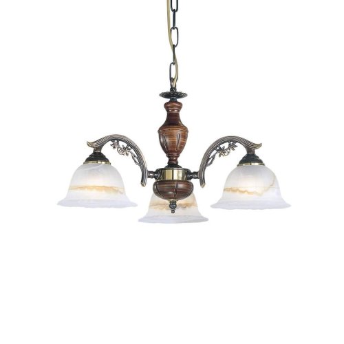 Люстра подвесная L 2701/3  Reccagni Angelo белая на 3 лампы, основание бронзовое в стиле кантри 