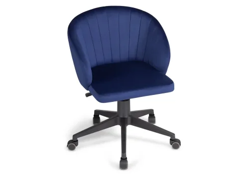 Компьютерное кресло Пард темно-синий 464228 Woodville, синий/велюр, ножки/пластик/чёрный, размеры - *870***590*600 фото 6