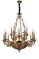 Люстра подвесная FIRENZE 1781.15.3 antique gold Lucia Tucci без плафона на 18 ламп, основание золотое в стиле классический 