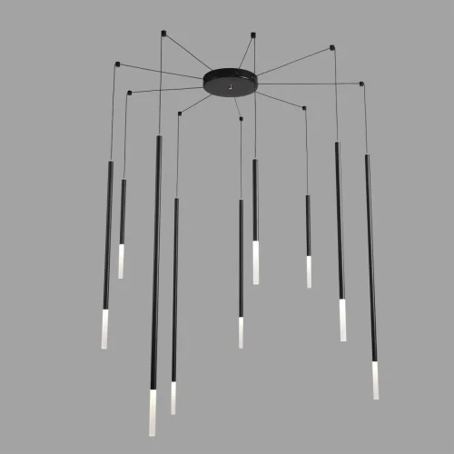 Люстра подвесная Стик (Stick) 8400/27L Lumion белая на 9 ламп, основание чёрное в стиле минимализм паук фото 4 Люстра подвесная Стик (Stick) 8400/27L Lumion белая на 9 ламп, основание чёрное в стиле минимализм паук фото 4