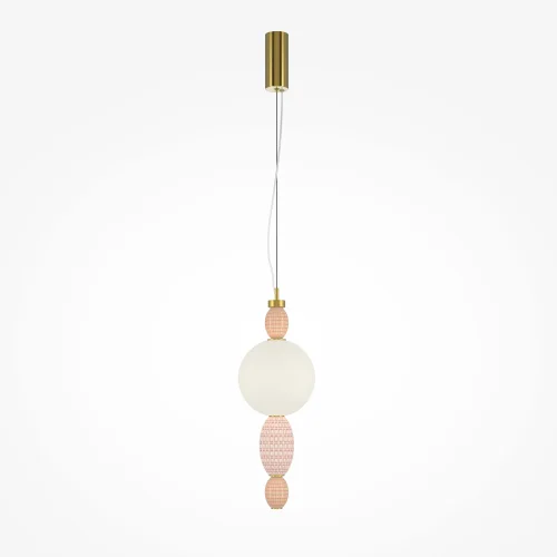 Светильник подвесной LED Adore MOD297PL-L12BS3K Maytoni белый разноцветный на 1 лампу, основание латунь в стиле арт-деко современный шар выдувное фото 3