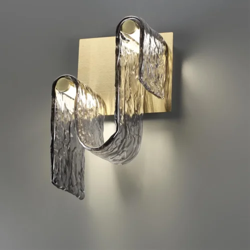 Бра LED Flow 5106/11WL Odeon Light дымчатый серый на 1 лампу, основание золотое в стиле арт-деко современный фото 4