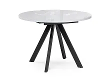 Стеклянный стол Трейси 110(150)х100х77 белый / черный 516562 Woodville столешница белая из стекло