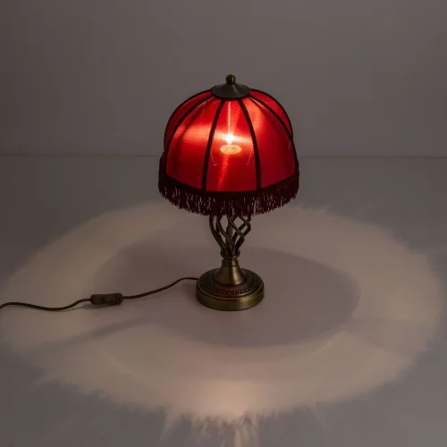 Настольная лампа Базель CL407803 Citilux красная 1 лампа, основание бронзовое металл в стиле классический кантри  фото 7