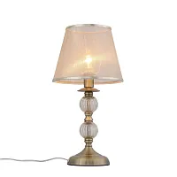 Настольная лампа GRAZIA SL185.304.01 Evoluce бежевая 1 лампа, основание бронзовое стекло металл в стиле классический 
