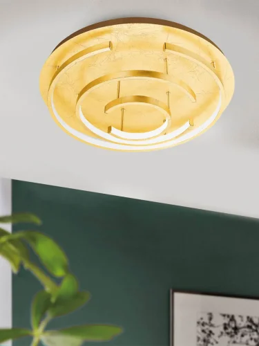 Светильник потолочный LED Pozondon 98488 Eglo золотой 1 лампа, основание золотое в стиле хай-тек  фото 2