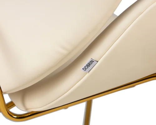 Кресло дизайнерское 72-LMO EMILY, цвет сиденья белый YP17, цвет основания золотой Dobrin, белый/винил, ножки/металл/золотой, размеры - ****810*780 фото 11