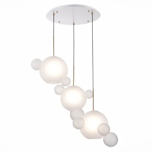 Светильник подвесной Bopone SL1133.503.03 ST-Luce белый 3 лампы, основание белое в стиле современный каскад шар