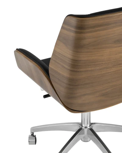 Кресло офисное TopChairs Crown, черное УТ000030887 Stool Group, чёрный/экокожа, ножки/металл/хром, размеры - ****600*620 фото 5