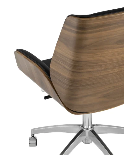 Кресло офисное TopChairs Crown, черное УТ000030887 Stool Group, чёрный/экокожа, ножки/металл/хром, размеры - ****600*620 фото 4