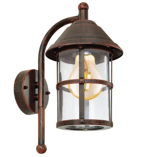 Настенный светильник 90184 SAN TELMO Eglo уличный IP23 коричневый 1 лампа, плафон прозрачный в стиле кантри E27