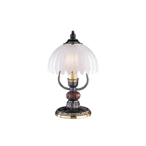 Настольная лампа P 2805 Reccagni Angelo белая 1 лампа, основание бронзовое коричневое латунь дерево металл в стиле классический 