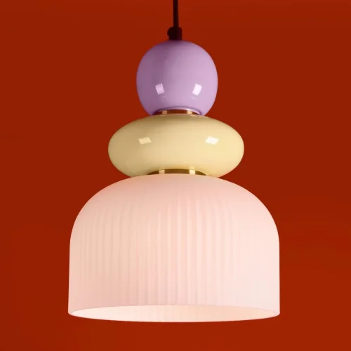 Светильник подвесной Alzare FR5595PL-01B Freya разноцветный белый на 1 лампу, основание чёрное в стиле современный мемфис фото 8 Светильник подвесной Alzare FR5595PL-01B Freya разноцветный белый на 1 лампу, основание чёрное в стиле современный мемфис фото 8