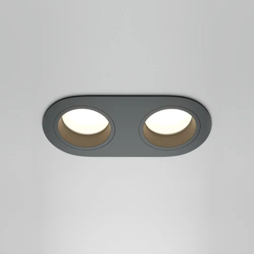 Светильник точечный Share DL126-02-GU10-B Maytoni чёрный на 2 лампы, основание чёрное в стиле современный овальный фото 2