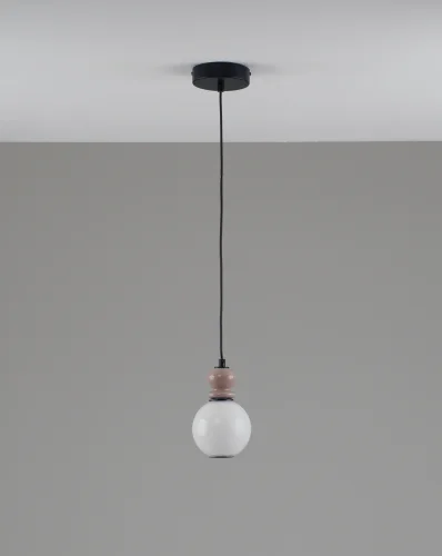 Светильник подвесной LED Glaze V11698-PL Moderli белый на 1 лампу, основание чёрное в стиле современный 