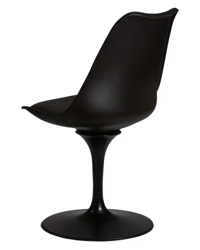Стул обеденный 635EPP-LMZL TULIP, цвет сиденья черный (B-03), цвет основания черный Dobrin, чёрный/экокожа, ножки/металл/чёрный, размеры - ****480*500 фото 4