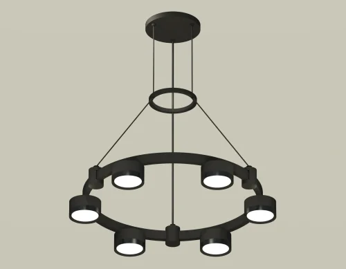 Светильник подвесной XR92051100 Ambrella light чёрный 6 ламп, основание чёрное в стиле хай-тек современный 