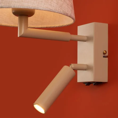 Бра с выключателем Butler FR2057WL-L5BG Freya бежевый на 1 лампу, основание бежевое в стиле классический американский кантри фото 11