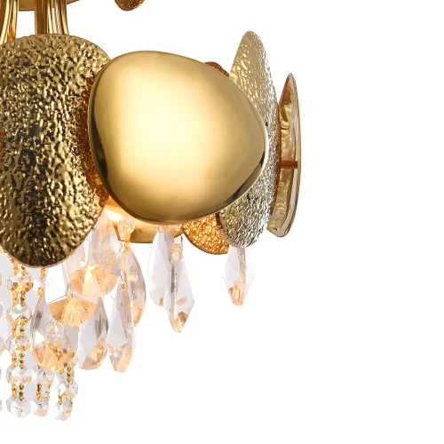 Люстра подвесная VALENCIA 91009/4C GOLD Natali Kovaltseva золотая прозрачная на 4 лампы, основание золотое в стиле арт-деко современный  фото 3