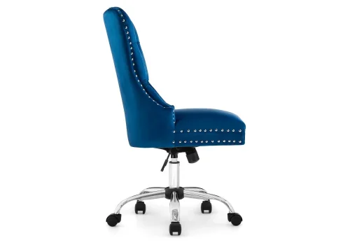 Компьютерное кресло Vento navy 11994 Woodville, синий/велюр, ножки/металл/хром, размеры - *1170***560*640 фото 3