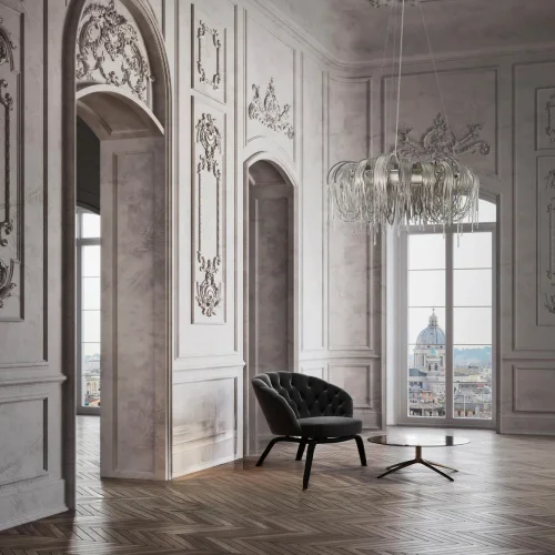 Люстра подвесная Volver 10404/650 SN LOFT IT никель на 5 ламп, основание никель в стиле арт-деко цепочки фото 9