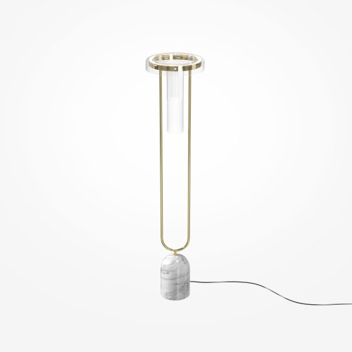 Торшер LED Ikebana MOD463FL-L24BS3K Maytoni прозрачный на 1 лампу, основание латунь в стиле современный фото 3