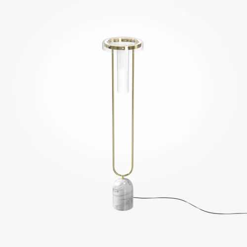 Торшер LED Ikebana MOD463FL-L24BS3K Maytoni прозрачный на 1 лампу, основание латунь в стиле современный фото 3