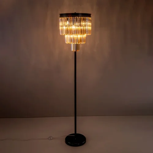 Торшер Мартин CL332992 Citilux  янтарный 9 ламп, основание коричневое в стиле классический лофт современный
 фото 5