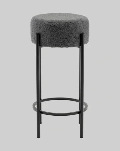 Стул барный Беккет букле темно-серый УТ000041574 Stool Group, серый/букле, ножки/металл/чёрный, размеры - **370**370*370 фото 2